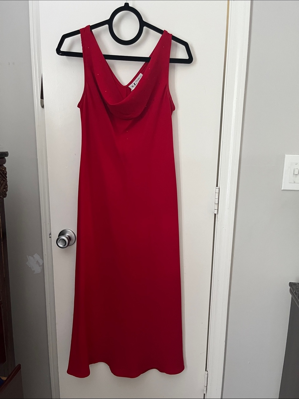 MWT SL Fashions Red Sleeveless Cowl-Neck Maxi Dress